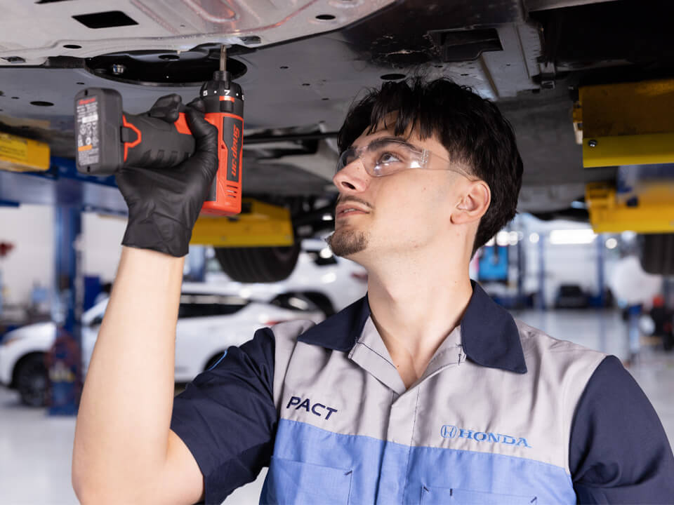 HondaPACT student under car